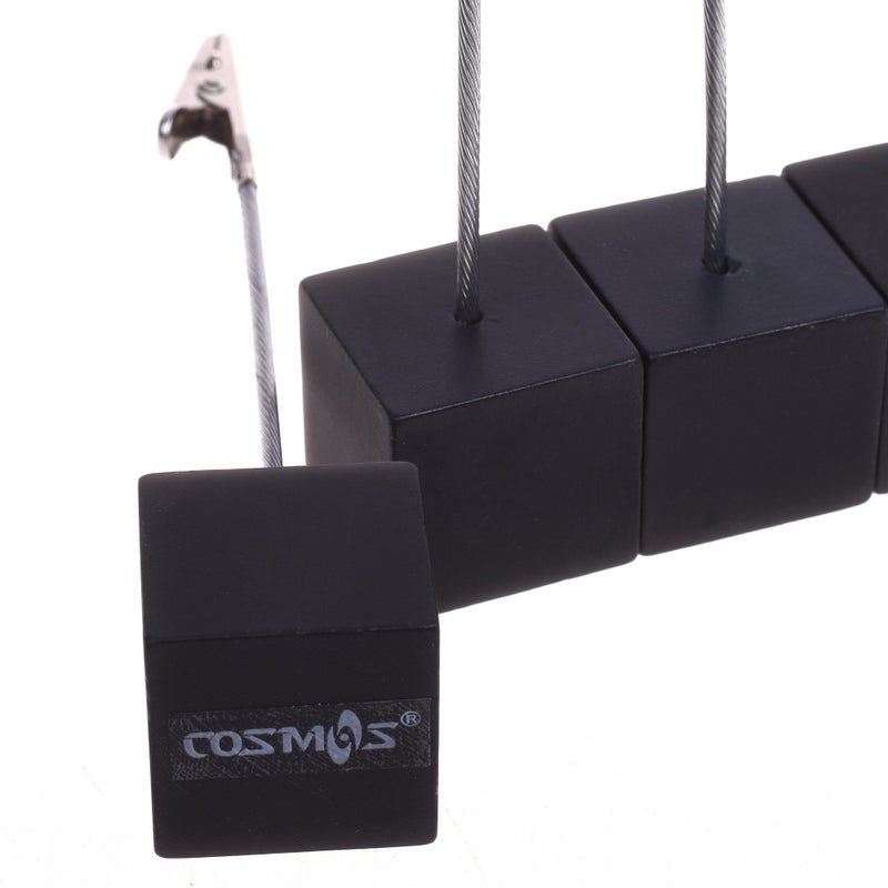 Cosmos 5 Pcs Cube Base Memo Clips Holder with Alligator Clip Clasp for Displaying Number Cards Name Cards Photos (Black) - Image 4